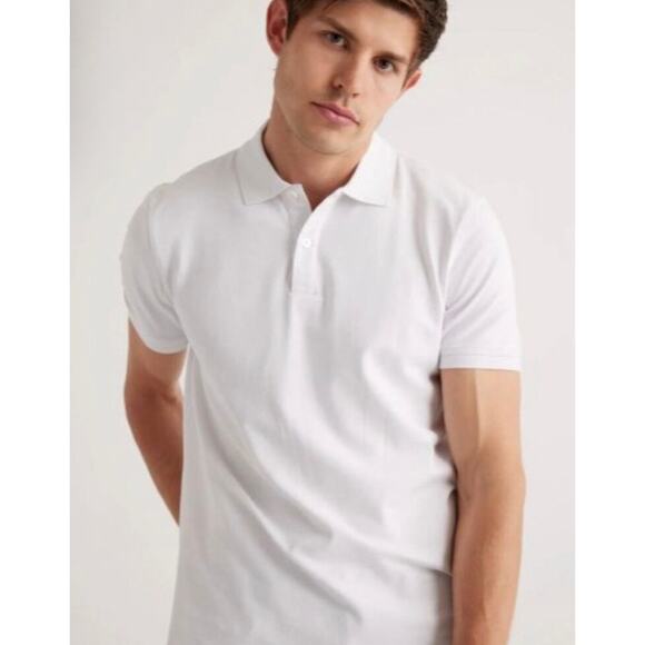 QUINCE White Organic Cotton Pique Polo NWT Size XL - Picture 2 of 9